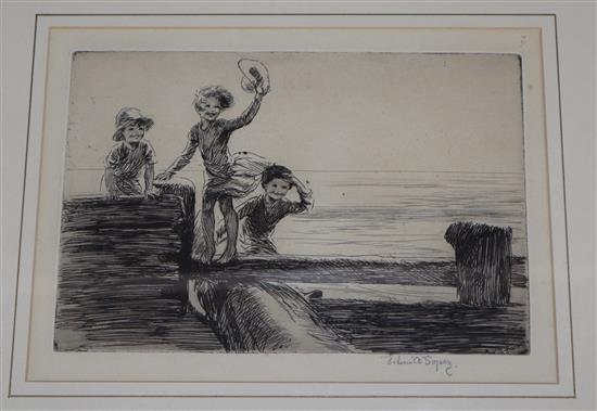 Eileen Soper (1905-1990), etching, The Sea Plane 1928, signed in pencil, 14 x 20cm